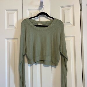 Altar'd State Ribbed Crewneck Sweater in Sage